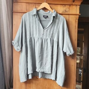 100% Cotton Light Green Blouse